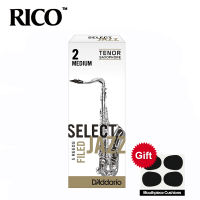 RICO Select Jazz Tenor Sax Reeds Saxophone Tenor Bb Reeds, Filed, Strength 2M2H3S, 5-pack