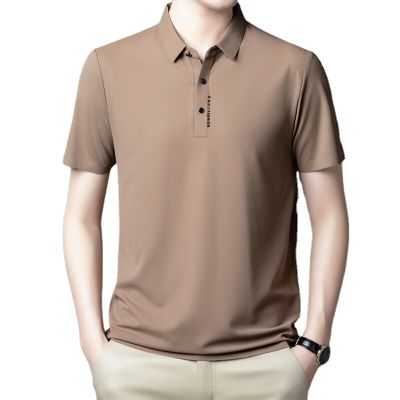 HOT11★BROWON Brand Summer Polo Shirt for Men Business Cal Fashion Solid Breathable Work Men Polo Short Sleeve Regular Polo Shirts
