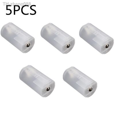 5Pcs 2 AA to D Size Battery Adapter Parallel Holder Case Conversion Box Adaptor Converter Switcher Translucent White Wholesale