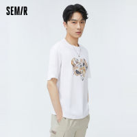 Semir เสื้อยืดแขนสั้นสำหรับผู้ชาย,เสื้อยืดถักคอกลมลำลองแฟชั่นเท่ๆใส่ฤดูร้อน