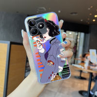 Volans สำหรับ Realme C11 C30 C53 C33 Narzo N53แฟชั่นยอดนิยมเคสโทรศัพท์สลายเลเซอร์สีรุ้งเด็กหญิงเด็กชายเท่โปร่งใสขอบบางเฉียบ TPU นุ่มมากเคสกันกระแทกมีสีสันปลอกบัตรเลเซอร์ในตัว