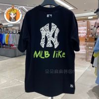 MLB เสื้อยืดแขนสั้นพิมพ์ลายกราฟฟิคสไตล์เกาหลีสําหรับผู้ชายและผู้หญิง