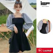 XIYUYI Hàn Quốc váy dài tay áo ăn mặc thời trang cô gái bạn bè ăn mặc Hàn