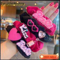 SYRUPSHADDOCKING แฟชั่นสำหรับผู้หญิง ตุ๊กตาบาร์บี้ scrunchie อีลาสติก สีทึบทึบ เชือกมัดผม ที่มัดผม อุปกรณ์เสริมผม ยางรัดผม สำหรับผู้หญิง