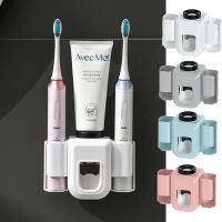 ผู้ถือแปรงสีฟันไฟฟ้าหลุมคู่ผนังแปรงสีฟันออแกไนเซอร์แปรงสีฟันยืนผู้ถือแปรงอุปกรณ์ห้องน้ำ
