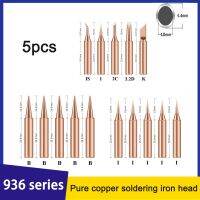 5 Pcs 936 Internally Heated Bare Copper Welding Nozzle Solde Iron Nozzle Welding Head Pure Copper 900M 2.4Mm/3Mm/4.7Mm