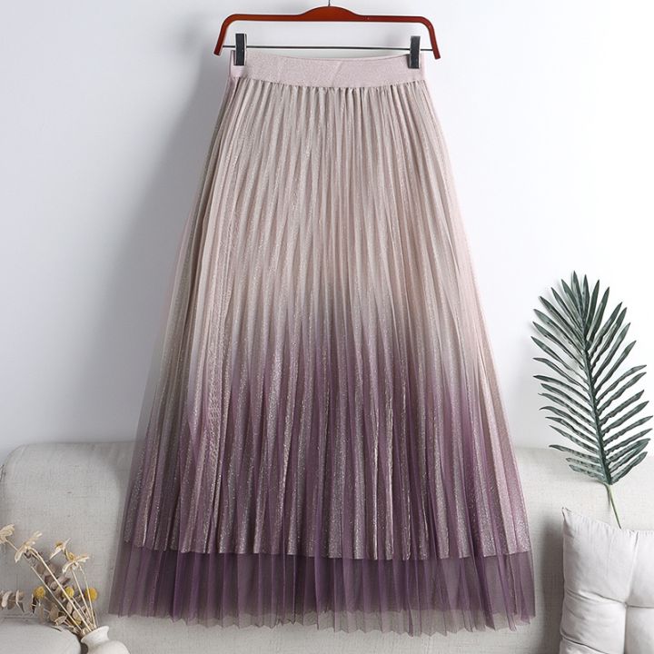 cc-qooth-gradient-color-mesh-skirt-waist-a-line-length-pleated-qt1785