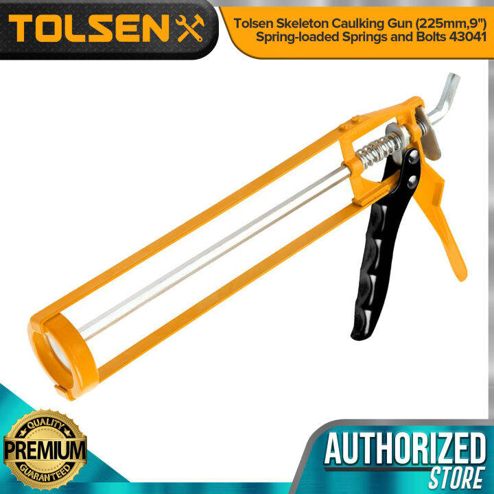 Tolsen Skeleton Caulking Gun (225mm,9") Springloaded Springs and Bolts