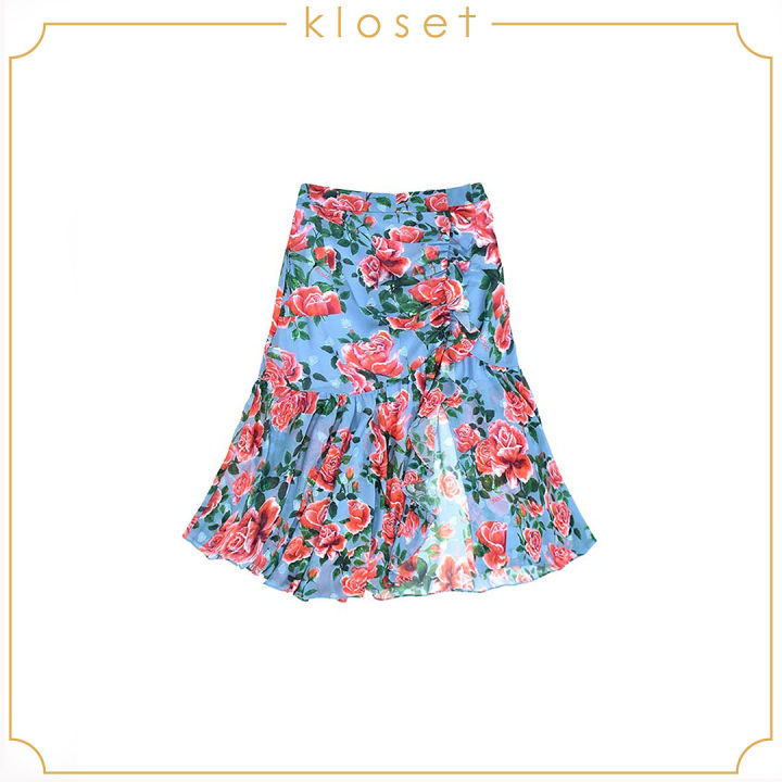 kloset-rose-meo-print-flowy-skirt-pf20-s002-กระโปรงแฟชั่น-กระโปรงสั้น-กระโปรงพิมพ์ลาย-เสื้อผ้าแฟชั่น