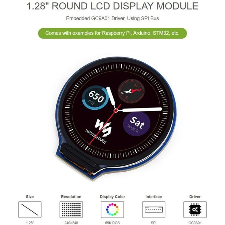 1-28inch-round-display-lcd-screen-module-gc9a01-spi-communication-rgb-65k-color-support-raspberry