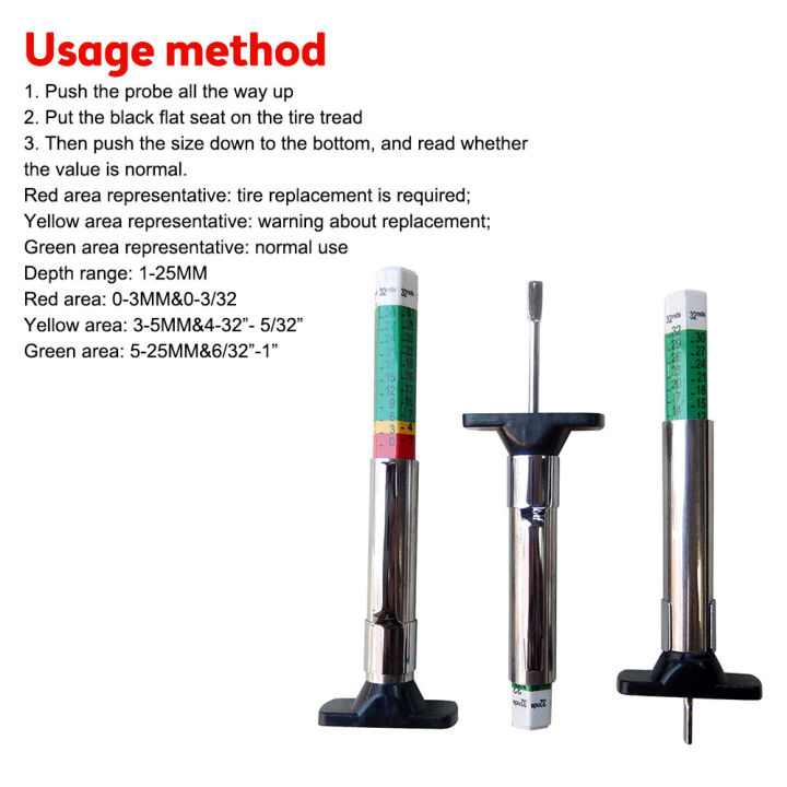pcbfun-เครื่องวัดความลึกของร่องยางรถรถ-เครื่องมือวัดความลึกความลึกของร่องยางรถรหัสสีอัจฉริยะสองด้านเครื่องวัดการสึกหรอยาง