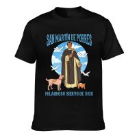 Design MenS Tee San Martin De Porres Peruvian Patron Saint And Animal Friend Cotton Fashion Summer Tshirts