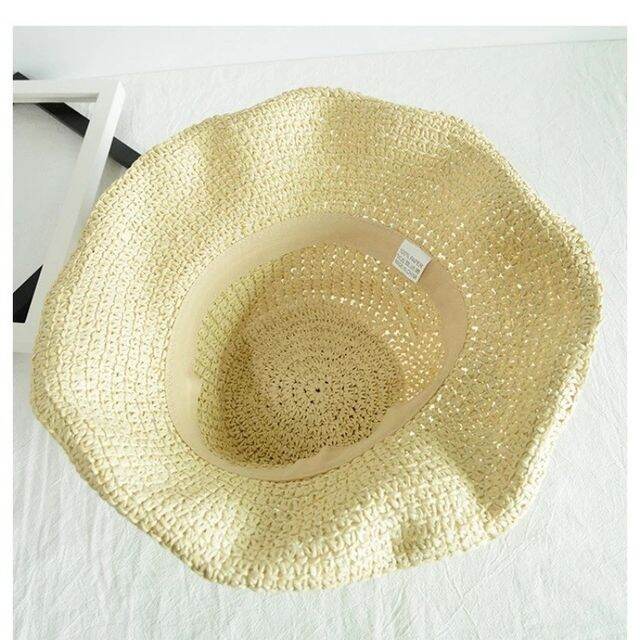 hot-folding-straw-hat-womens-summer-outing-sun-visor-holiday-cool-hat-seaside-beach-hat-tide-summer-hats