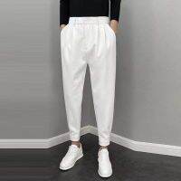 Gifts Summer Foot Pants MenS Nine -Point Leisure Vertical Slim Magic Trend Wild Loose Tight Suit