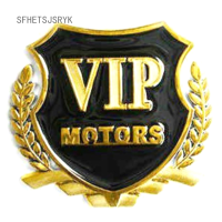 3D VIP MOTORSโลโก้รถโลหะป้ายสัญลักษณ์โครเมี่ยมDecalประตูหน้าต่างBody Auto DIYสติกเกอร์จัดแต่งตกแต่งรถยนต์ | ป้ายสัญลักษณ์ | Chrome Emblem | Auto De