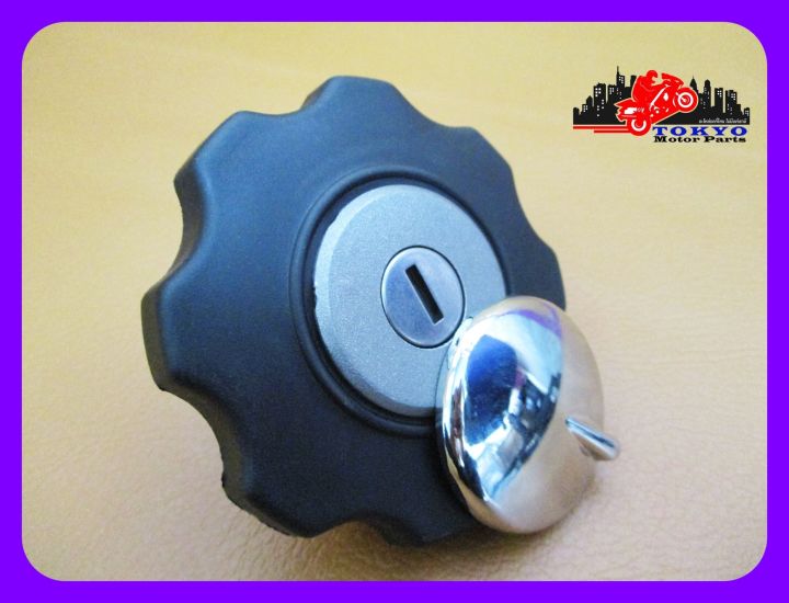 honda-jx110-cg125-fuel-tank-cap-chrome-with-key-set-ฝาถังน้ำมัน-honda-jx110-cg125-โครเมี่ยมขอบพลาสติกสีดำ-พร้อม-ลูกกุญแจ