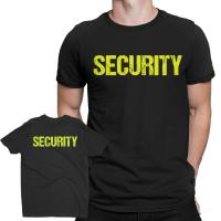 Security Tshirt Mens Neon Tee Staff Event Front Back Print Men Cotton Tshirt Tees