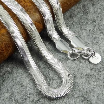 【CW】Flat Necklace Silver Color Snake Chain Men Gift Jewelry Various Length Soft Snake Bone Flat Snake Necklace For Women Men