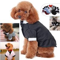 ATUBAN Pet Costume Dog Suit Formal Tuxedo with Black Bow Tie Dog Shirt For Large Medium Small Dogs Cat Clothes