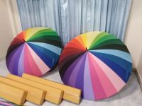 ร่มสีรุ้งขนาดใหญ่ (XL)Rainbow Umbrellaงานพรีเมี่ยม(ภาพถ่ายสินค้าจริง)มีของพร้อมส่่่ง