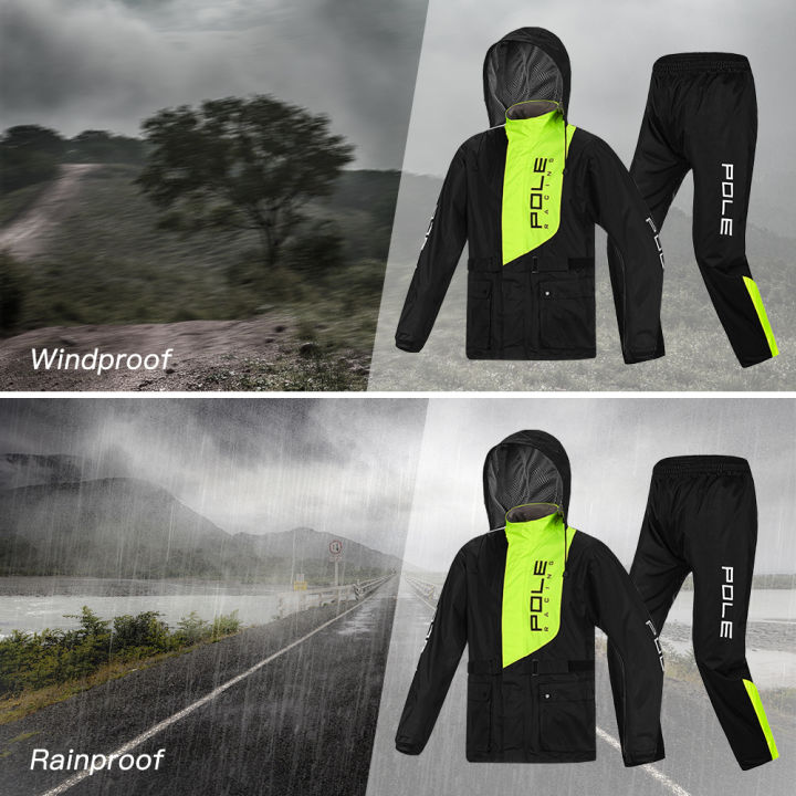 ผู้ชายกันน้ำระบายอากาศฝนสูทเสื้อกันฝนและกางเกงสูทสำหรับรถจักรยานยนต์กอล์ฟขี่จักรยานตกปลาเดินป่า