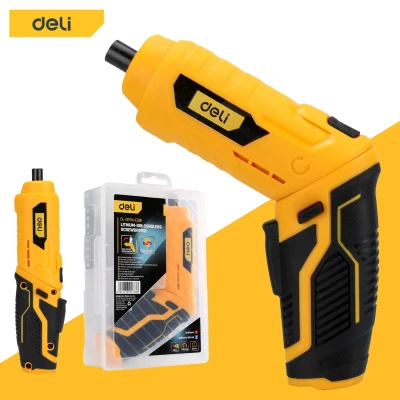 deli ไขควงไร้สาย สว่านไขควงไร้สาย 3.6V ไขควงไฟฟ้าไร้สาย ไขควงไฟฟ้า ไขควงไฟฟ้าขนาดเล็ก การหมุน 90°ได้อย่างอิสระ พร้อมสาย USB Cordless Screwdriver