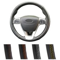 【YF】 Car Steering Wheel Cover Black Artificial Leather For Lada Vesta 2015 -2019 Xray 2015-2019 Braiding