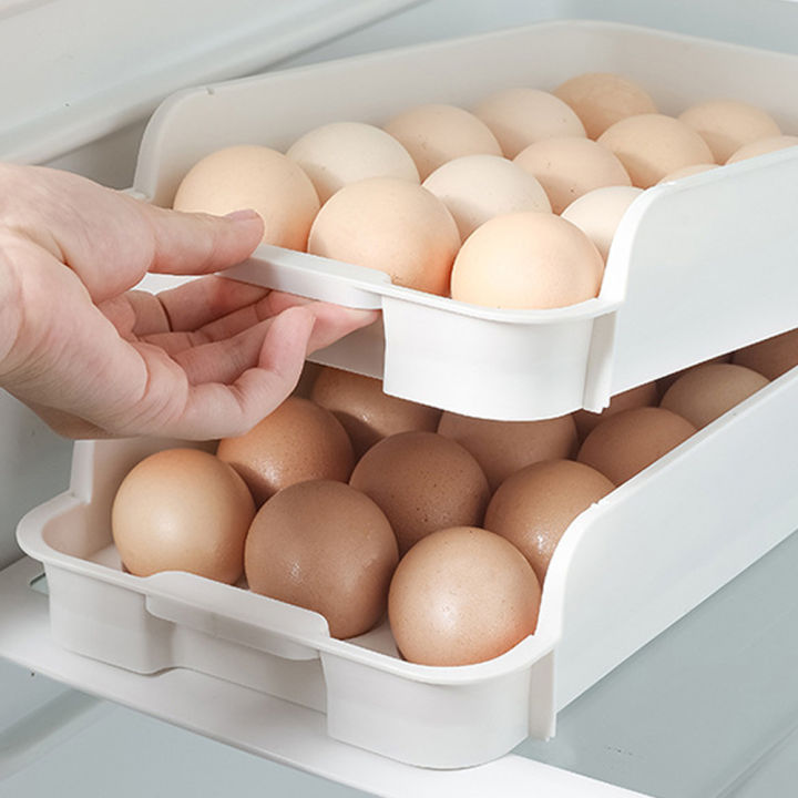 abl-ลิ้นชักกล่องเก็บของพร้อมกับไข่พลาสติก15ชิ้นออกแบบเพื่อความสดที่ยาวนานกล่องไข่ไข่