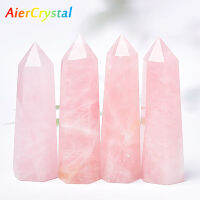 1PC Natural Rose Quartz Crystal Point สีชมพูคริสตัลคอลัมน์มือขัด Hexagon Obelisk สำหรับตกแต่งห้องตกแต่งงานฝีมือของขวัญ-Soneye