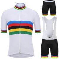 2020 World Champion Cycling Jersey Set White Pro Cycling Clothing Road Bike Suit Bicycle Bib Shorts MTB Uniform Maillot Culotte