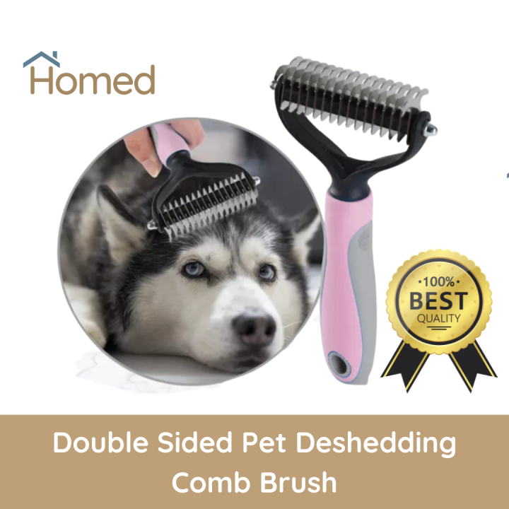 Homed Professional Dual Sided Pet Dematting Comb for Dogs and Cats Cleaning Hair Removal I Open