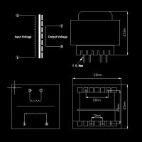 、’】- EI28 1.2W 1.2VA AC 220V To AC 9V 12V Horizontal Type Mini Plug In PCB Board 20Mm 10Mm Pitch 4 Pin Core Single Phase Transformer