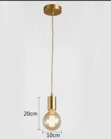 Nordic modern luxury plated brass single E27 LED pendant lights for dining room living room bedroom bathroom restaurant cafe bar