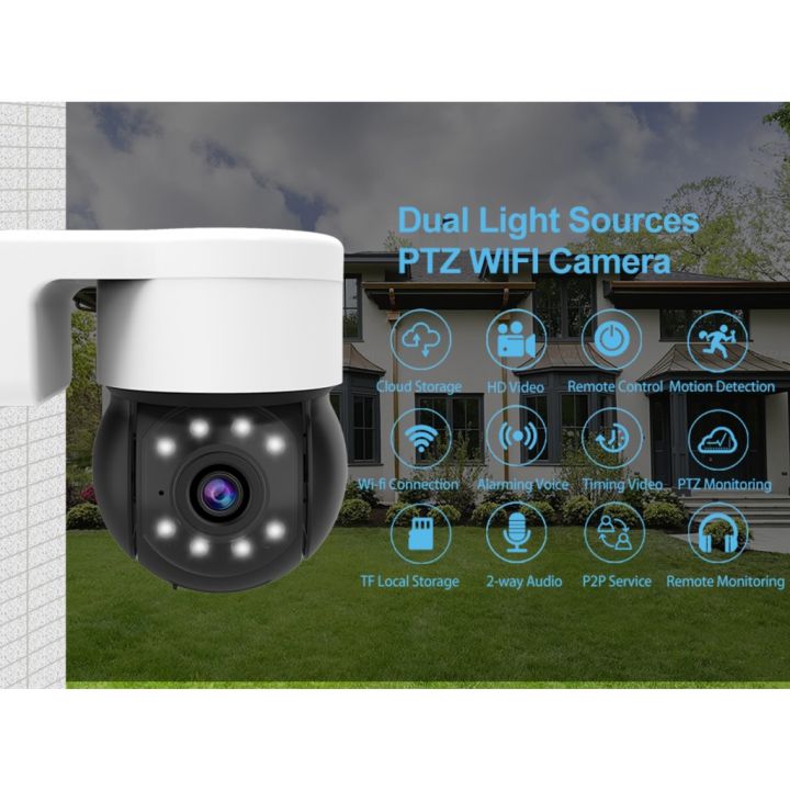 tuya-สมาร์ทไลฟ์-wi-fi-luar-ruangan-สปอตไลท์กล้องรักษาความปลอดภัย-ptz-ip65กันน้ำกล้องการมองเห็นได้ในเวลากลางคืนอัตโนมัติไฟส่องสว่างการเคลื่อนไหวและติดตามอัตโนมัติเสียงสองทาง3mp-มองระยะไกล