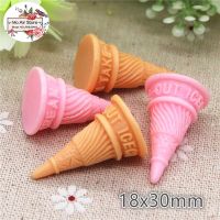 10PCS ice cream cone Dessert Resin Flat back Cabochon Miniature food Art Supply Decoration Charm