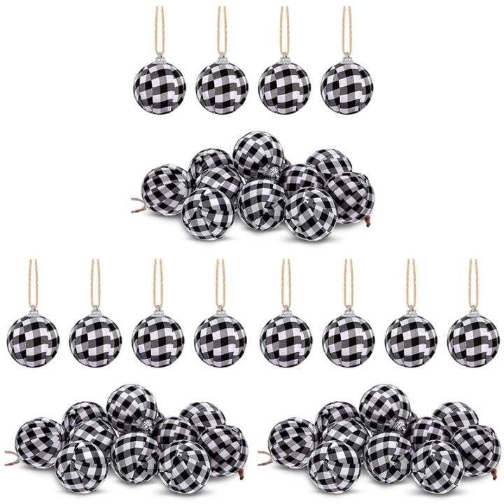 36pcs-buffalo-plaid-fabric-ball-christmas-fabric-wrapped-balls-christmas-hanging-ornament-for-halloween-party-decor