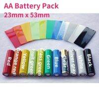 AA Battery PVC Heat Shrink Tube Width 23mm x 53mm Insulated Film Wrap Protect Case Pack Wire Cable Sleeve Cable Management