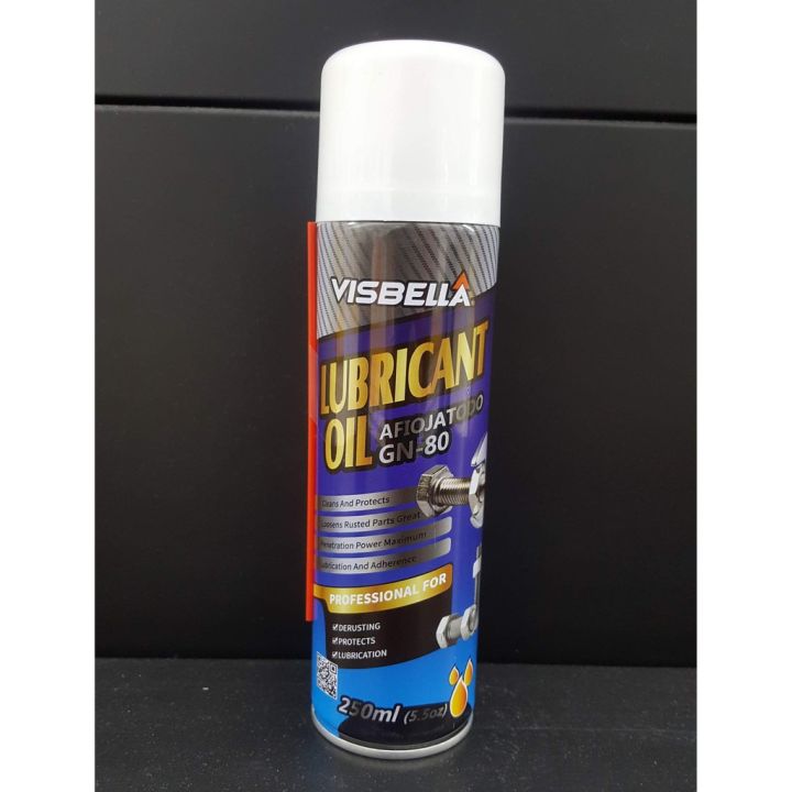 visbella-afiojatodo-gn-80-250ml-สเปรย์หล่อลื่น-อเนกประสงค์-250ml-น้ำยากัดสนิม-ป้องกันสนิม-น้ำยากันสนิมรถ-น้ำมันหล่อลื่น-น้ำยาล้างสนิม-ล้างสนิม