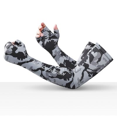 Spring Summer Sleeves Cycling Cuff for Men Sports Outdoor Camouflage Cool Glove Women Arm Sleeves Sun Protection Ice Silk Warmer Sleeves
