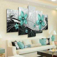 Gorgeous ดอกไม้ผ้าใบ Wall Art พิมพ์โปสเตอร์ตกแต่งบ้าน5แผง-HD Print