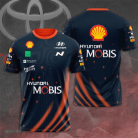 New！Modern 2023！Shell Mobis x World Rally Championship 3D Printed T-shirt High quality products （Freeprinting of names）