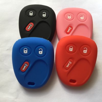 Car Key Remote Shell For Saturn GMC Chevrolet Cadillac Hummer H2 Key Chain Ring Protective Cover Silicone Holder 3 Button