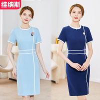 High-End Health Spa Skin Management Summer Womens Beautician Dress Short Sleeve Beauty Salon Work Clothes Women