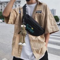 Messenger Bag mens fashion nd Japanese canvas single shoulder bag斜挎包男潮牌日系帆布单肩包小挎包胸包男士超火个性腰包