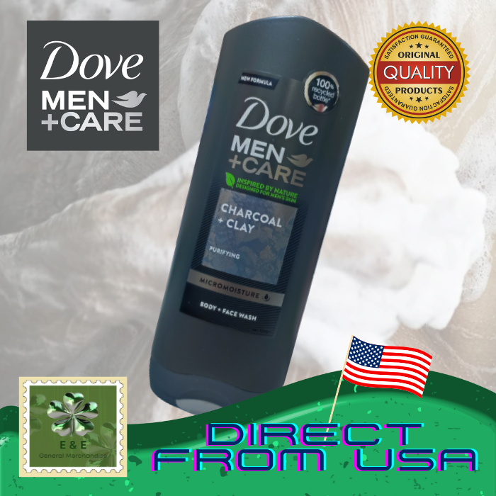 E & E Dove MEN + Care Charcoal + Clay Purifying 400 ml Micromoisture Body and Face Wash E