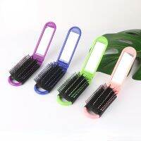 【CC】 1PC Hair Comb Folding With Mirror Size Purse