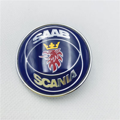 1PC Blue 50mm For SAAB 93 900 9000 Car Bonnet Front Hood Emblem Badge Sticker Circular Mark 5289897 4522884