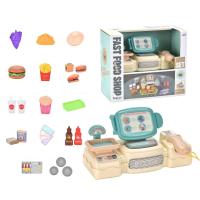 Kids Cash Register Play Food Sets For Kids Kitchen Toy Supermarket Pretend Fast Food Playset Including Scanner Toy Cash Pl