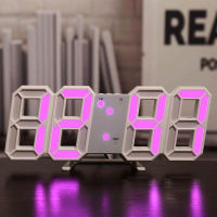 LED นาฬิกาปลุกตั้งโต๊ะดิจิตอล Silent 3D Digital Wall Clock Desktopfor Living Room Bedroom