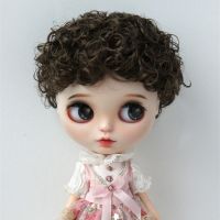 Funs JD522 9-10นิ้ว23-25ซม. สั้นมินิผมหยิกสังเคราะห์ผมแอฟโฟร BJD วิก1/3 DOD QBaby ผมตุ๊กตาอุปกรณ์เสริมตุ๊กตา